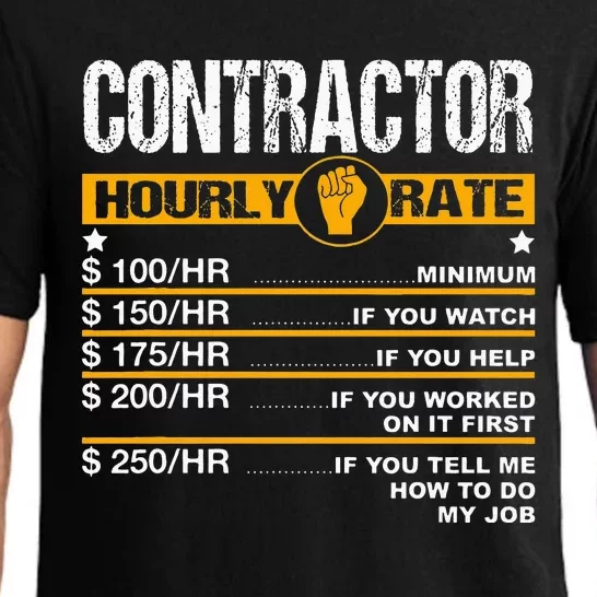 Funny Contractor Hourly Rate Handyman Labor Rates Repairman Pajama Set