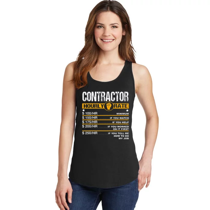 Funny Contractor Hourly Rate Handyman Labor Rates Repairman Ladies Essential Tank