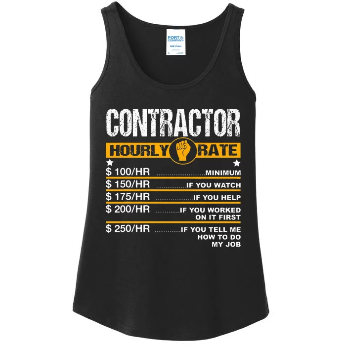 Funny Contractor Hourly Rate Handyman Labor Rates Repairman Ladies Essential Tank