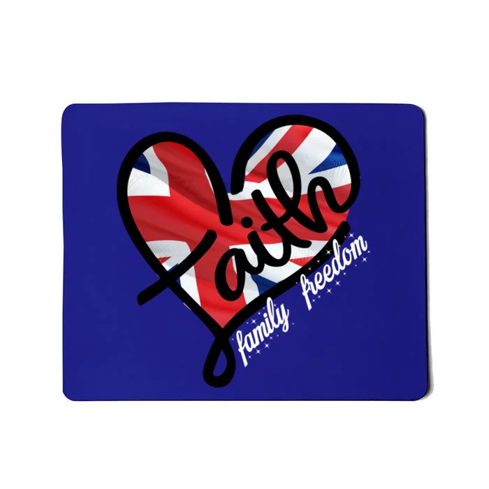 Faith Christian Heart British Flag Family Freedom Cool Gift Mousepad