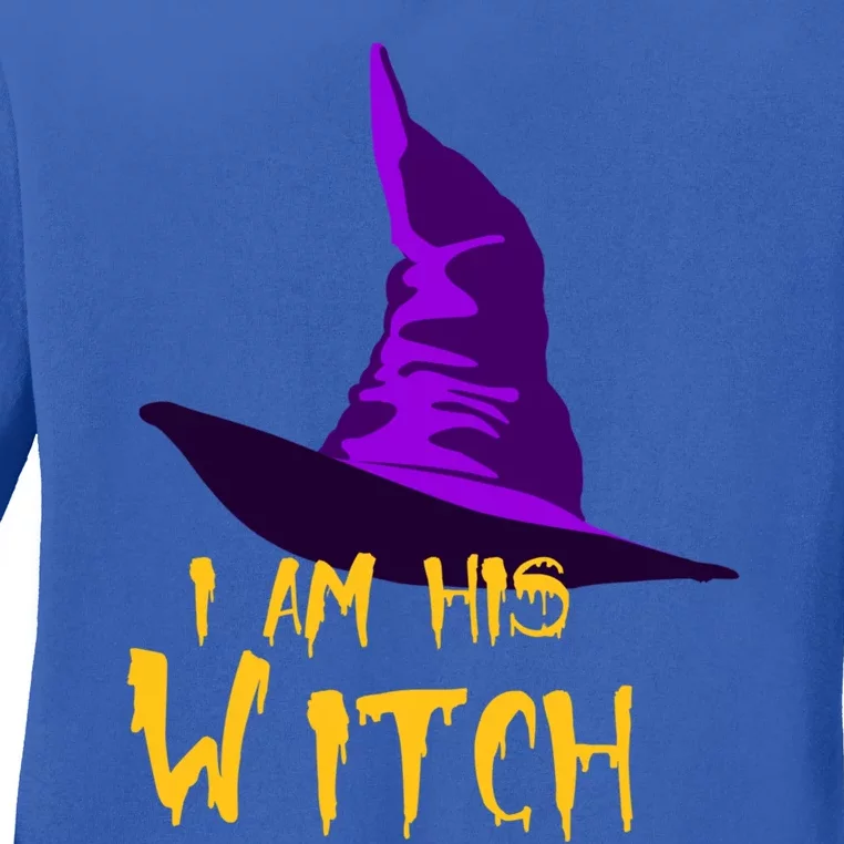 Funny Couples Halloween Costumes I Am His Witch Party Gift Great Gift Ladies Long Sleeve Shirt