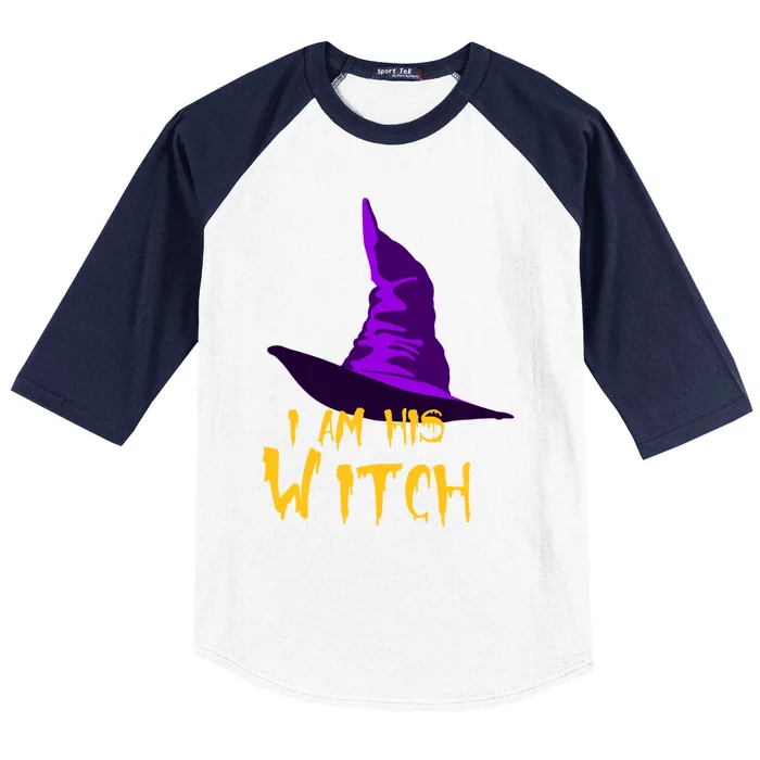 Funny Couples Halloween Costumes I Am His Witch Party Gift Great Gift Baseball Sleeve Shirt