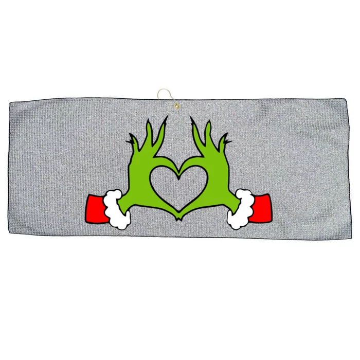 Funny Christmas Hands Making Heart Love Christmas Large Microfiber Waffle Golf Towel