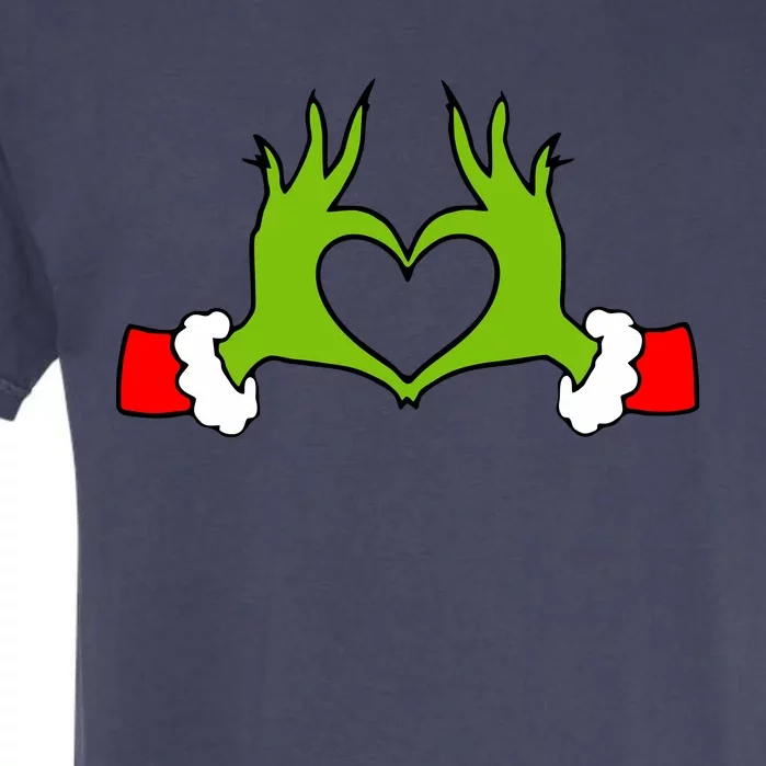 Funny Christmas Hands Making Heart Love Christmas Garment-Dyed Heavyweight T-Shirt