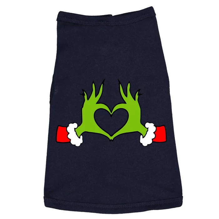 Funny Christmas Hands Making Heart Love Christmas Doggie Tank