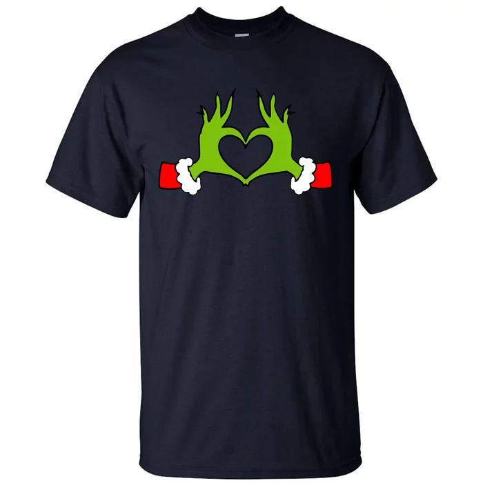 Funny Christmas Hands Making Heart Love Christmas Tall T-Shirt