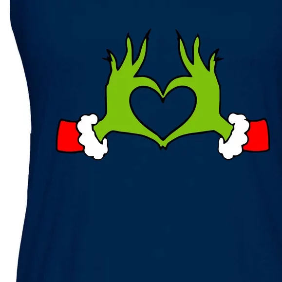 Funny Christmas Hands Making Heart Love Christmas Ladies Essential Flowy Tank