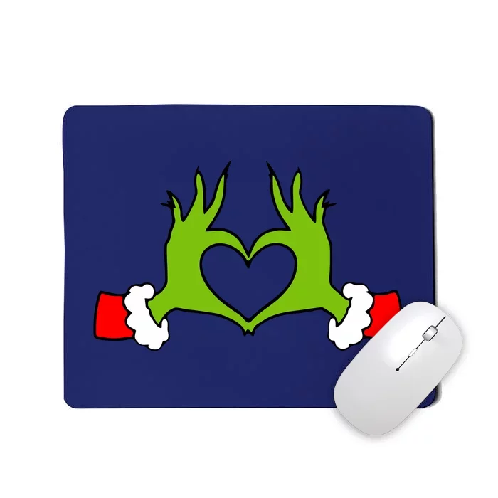 Funny Christmas Hands Making Heart Love Christmas Mousepad