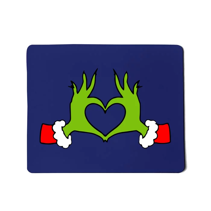 Funny Christmas Hands Making Heart Love Christmas Mousepad