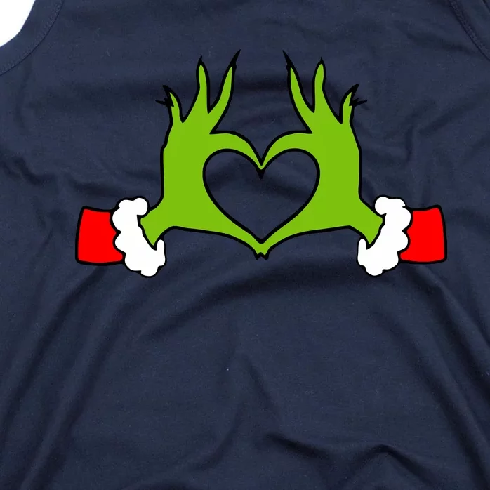 Funny Christmas Hands Making Heart Love Christmas Tank Top