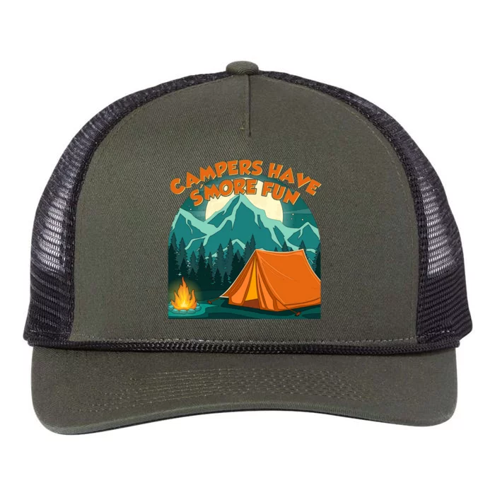 Funny Campers Have S'More Fun Retro Rope Trucker Hat Cap