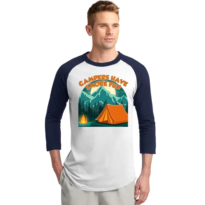 Funny Campers Have S'More Fun Baseball Sleeve Shirt