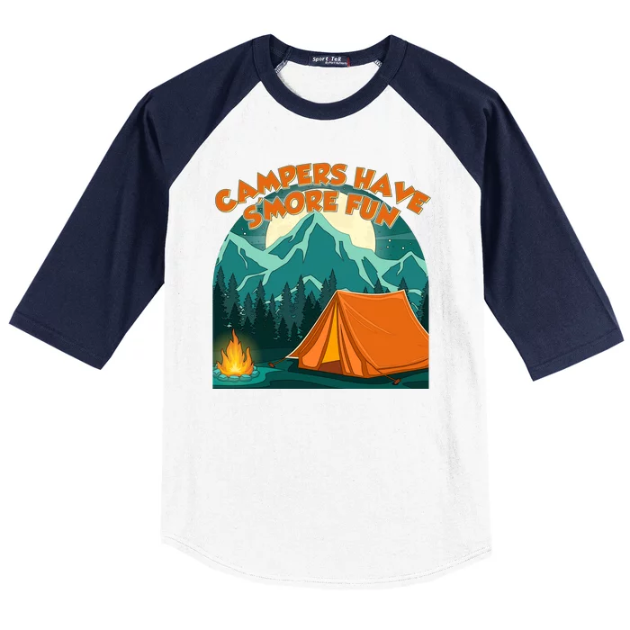 Funny Campers Have S'More Fun Baseball Sleeve Shirt