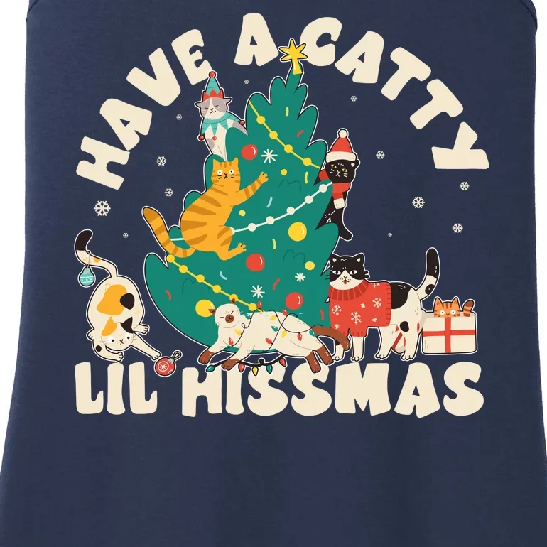 Funny Christmas Have A Catty Lil Hissmas Cat Lover Ladies Essential Tank