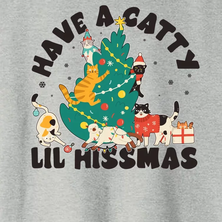 Funny Christmas Have A Catty Lil Hissmas Cat Lover Women's Crop Top Tee