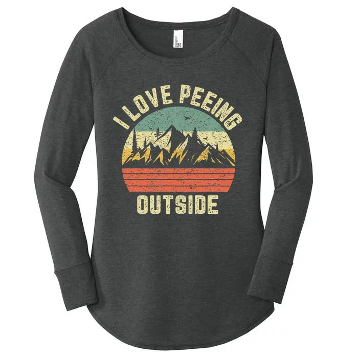 Funny Camping Hiking Outdoors I Love Peeing Outside Women's Perfect Tri Tunic Long Sleeve Shirt