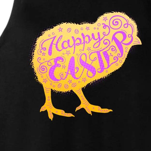 Funny Cute Happy Easter Chick Ladies Tri-Blend Wicking Tank