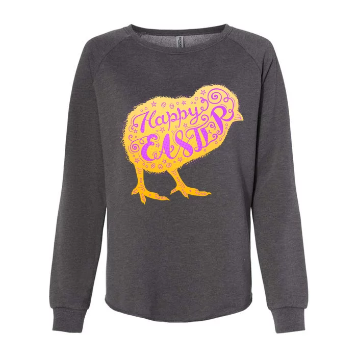 Funny Cute Happy Easter Chick Womens California Wash Sweatshirt