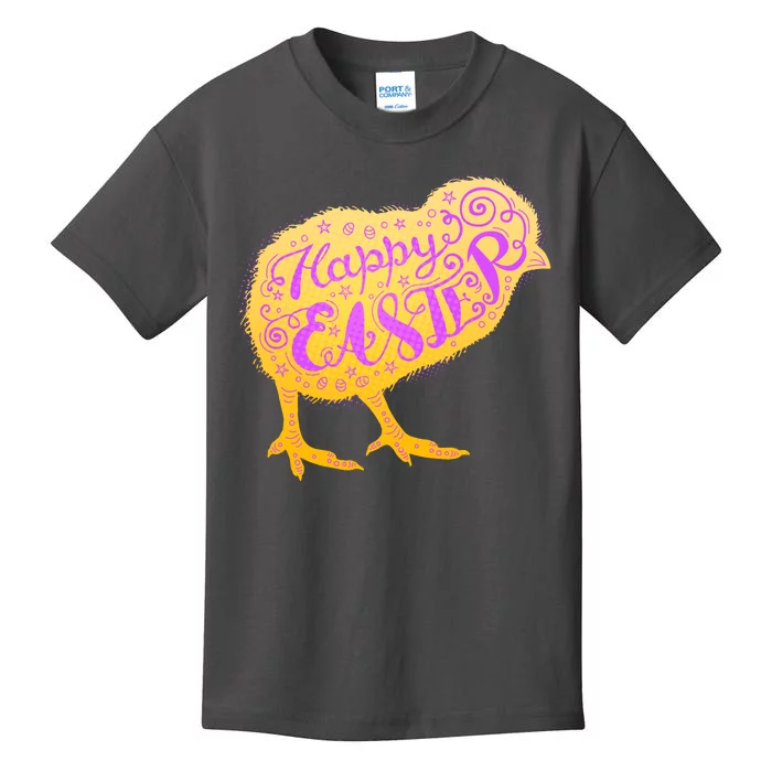 Funny Cute Happy Easter Chick Kids T-Shirt