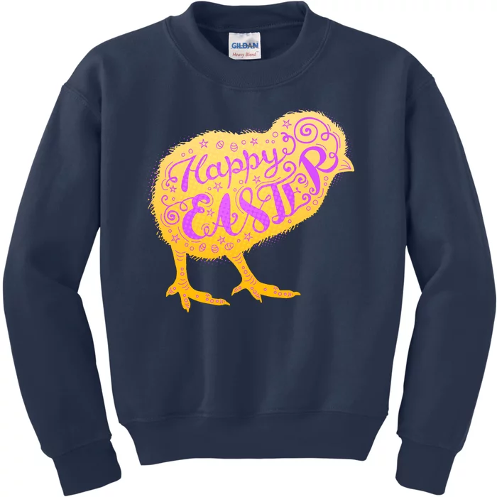 Funny Cute Happy Easter Chick Kids Sweatshirt