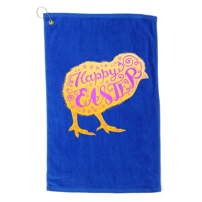 Funny Cute Happy Easter Chick Platinum Collection Golf Towel