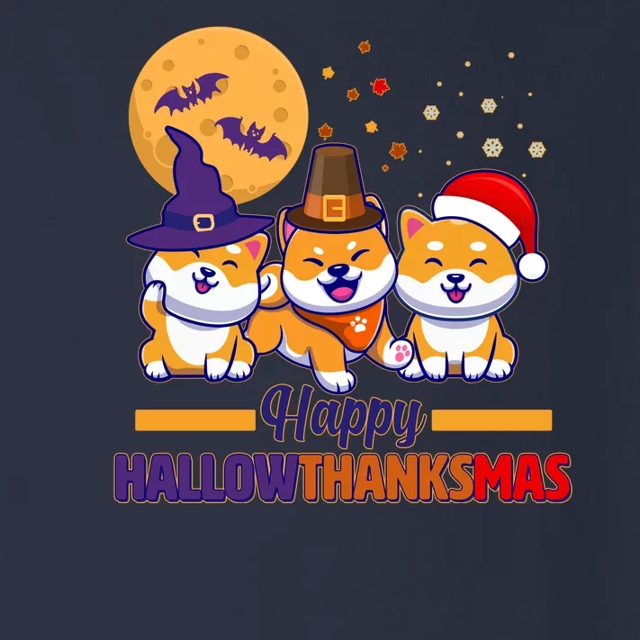 Funny Cute Happy HallowThanksMas Shiba Inu Dogs Toddler Long Sleeve Shirt