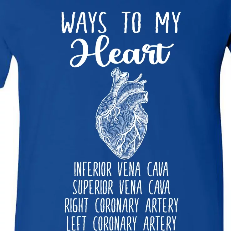 Funny Cardiology Heart Cardiologist Gift Medical Student Funny Gift V-Neck T-Shirt