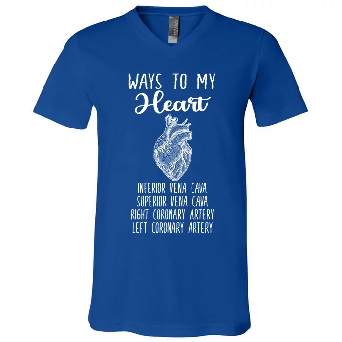 Funny Cardiology Heart Cardiologist Gift Medical Student Funny Gift V-Neck T-Shirt