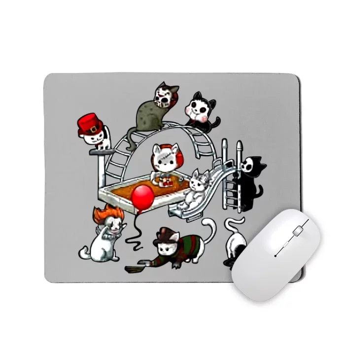 Funny Cat Horror Cute For Cat Kitty Lovers Happy Halloween Mousepad