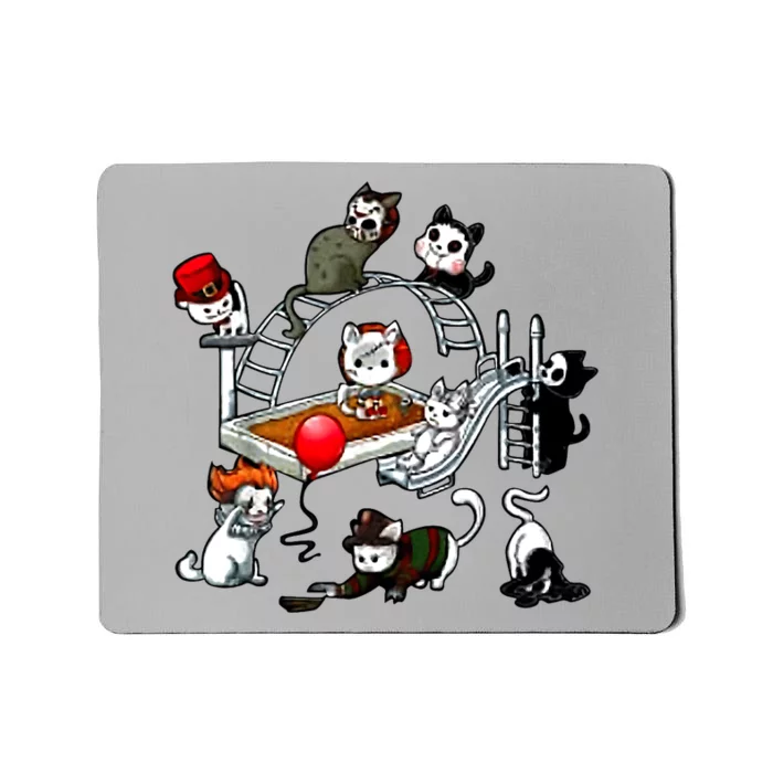 Funny Cat Horror Cute For Cat Kitty Lovers Happy Halloween Mousepad