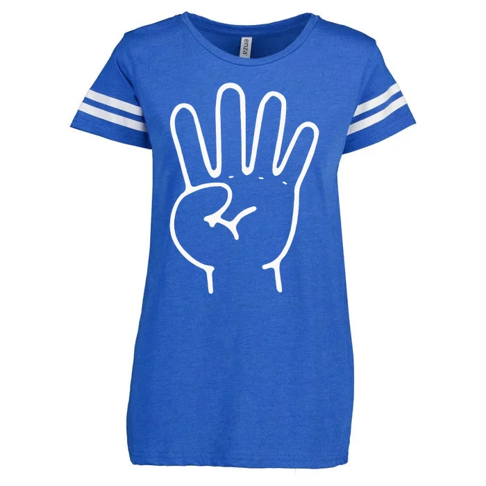 Finger Count Hand 4 Years Old 4th Birthday For Enza Ladies Jersey Football T-Shirt