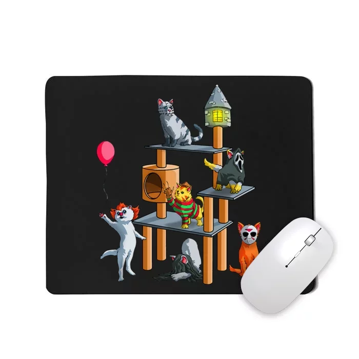 Funny Cat Horror Movies Cute Halloween For Cat Kitty Lovers Mousepad