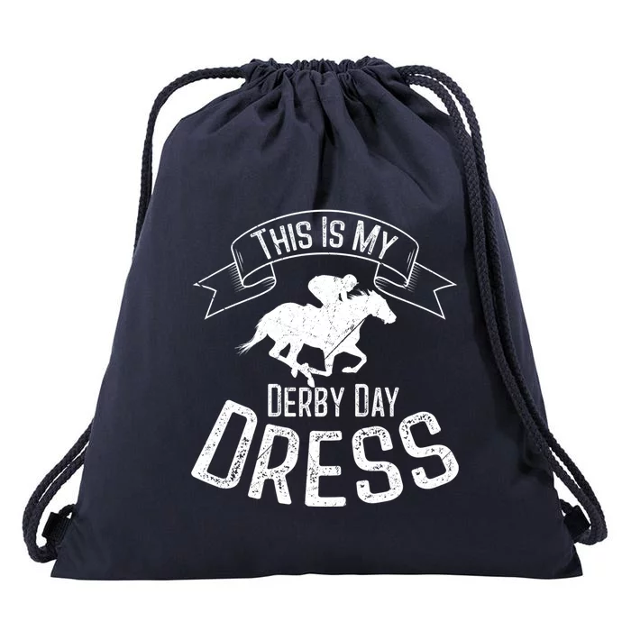 Funny Classic Horse Kentucky This Is My Derby Day Dress Meaningful Gift Drawstring Bag