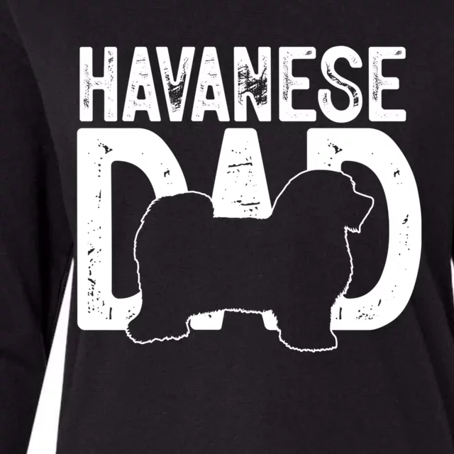 Funny Cute Havanese Dog Dad Puppy Lover Father Cool Gift Womens Cotton Relaxed Long Sleeve T-Shirt