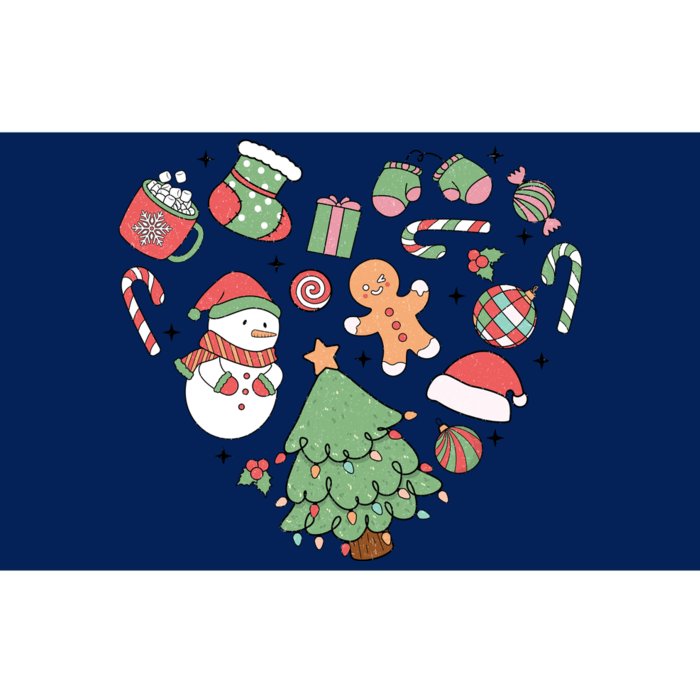 Festive Christmas Heart Holiday Bumper Sticker