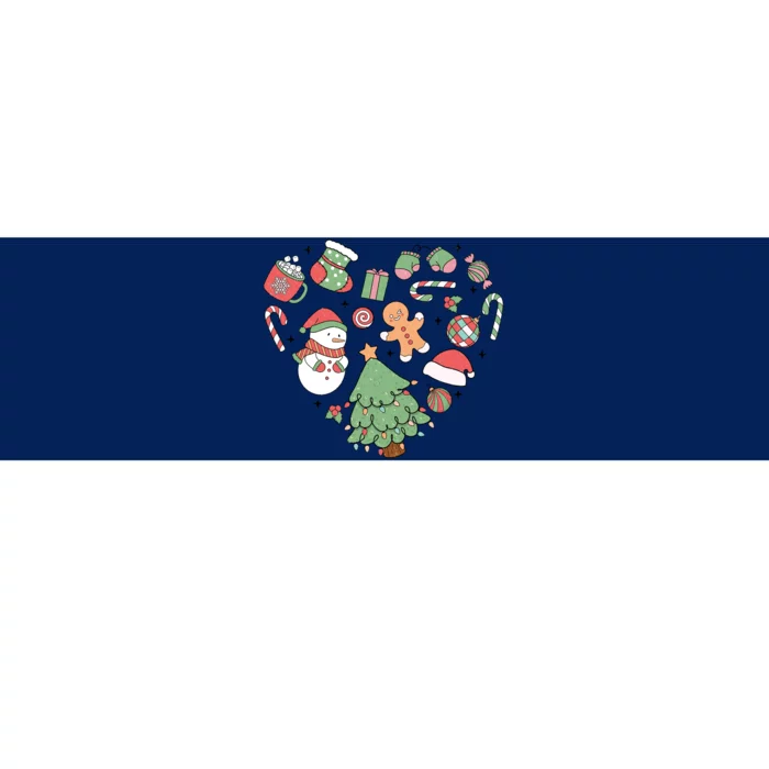 Festive Christmas Heart Holiday Bumper Sticker