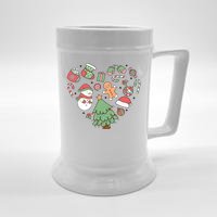 Festive Christmas Heart Holiday Beer Stein