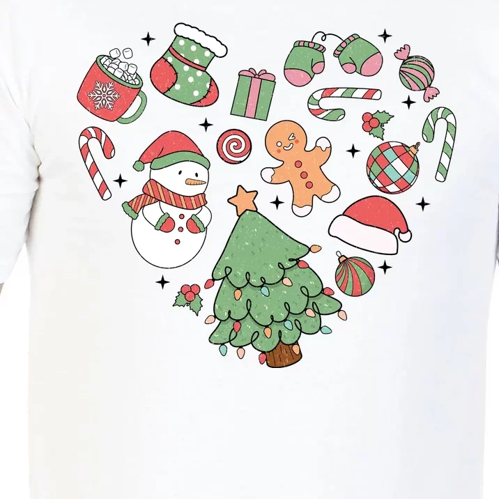 Festive Christmas Heart Holiday Comfort Colors T-Shirt