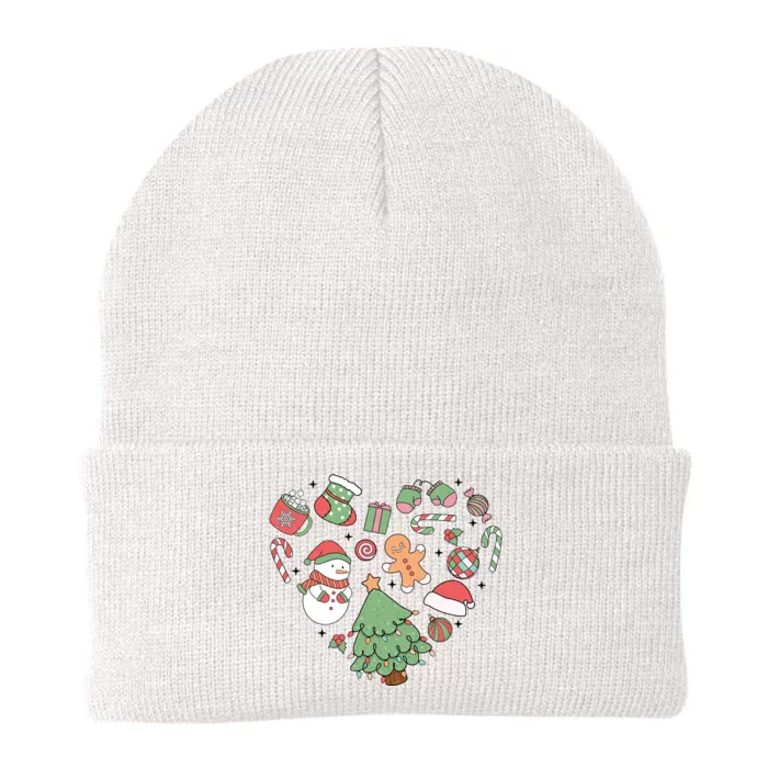 Festive Christmas Heart Holiday Knit Cap Winter Beanie