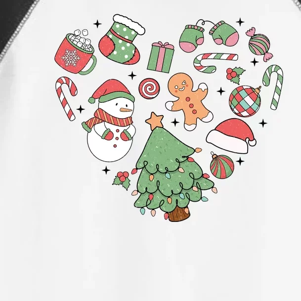 Festive Christmas Heart Holiday Toddler Fine Jersey T-Shirt