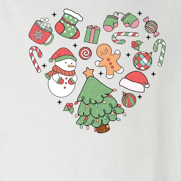 Festive Christmas Heart Holiday Toddler Long Sleeve Shirt