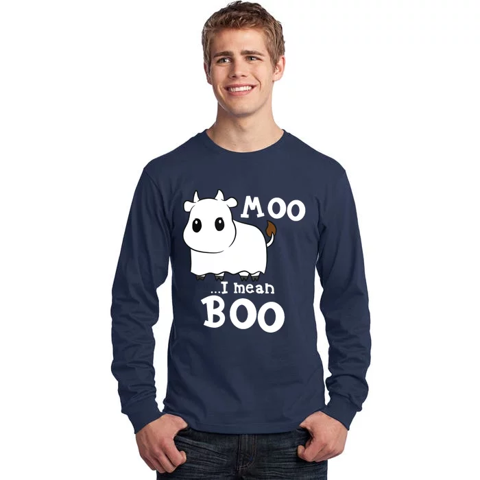 Funny Cow Halloween Costume Cows Boo Tall Long Sleeve T-Shirt