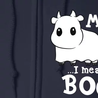 Funny Cow Halloween Costume Cows Boo Full Zip Hoodie