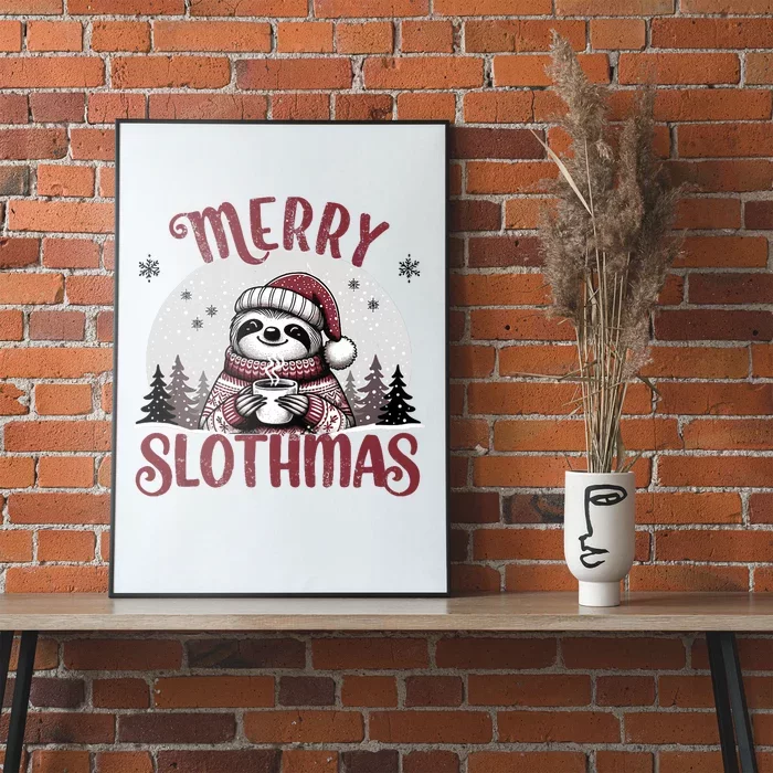 Funny Christmas Holiday Sloth Fans Merry Slothmas Women Tank Top Poster