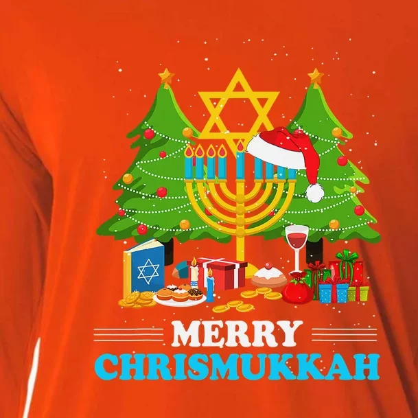 Funny Chrismukkah Happy Christmas Hanukkah Cooling Performance Long Sleeve Crew