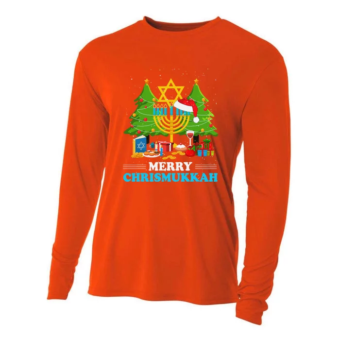 Funny Chrismukkah Happy Christmas Hanukkah Cooling Performance Long Sleeve Crew