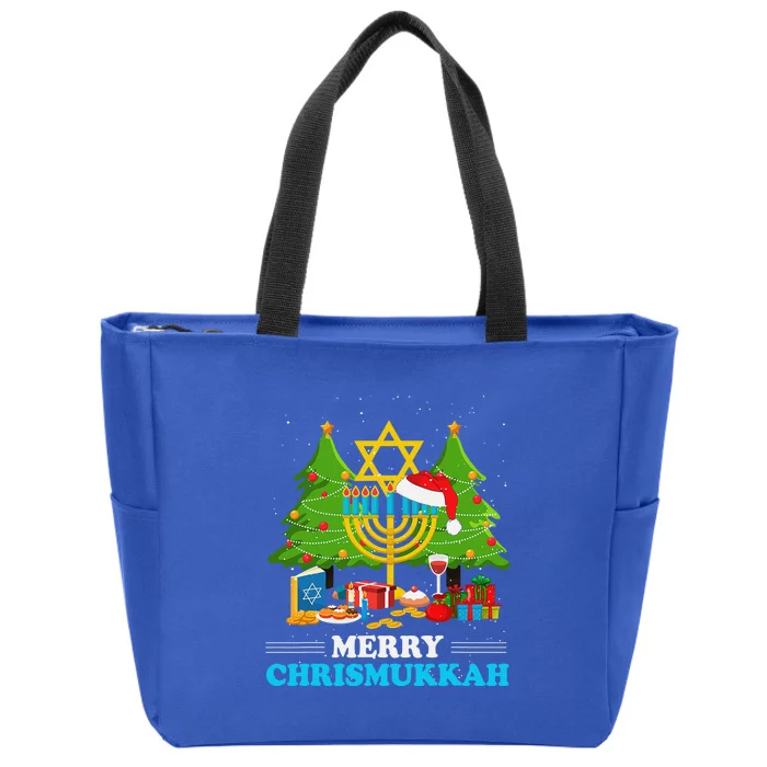 Funny Chrismukkah Happy Christmas Hanukkah Zip Tote Bag