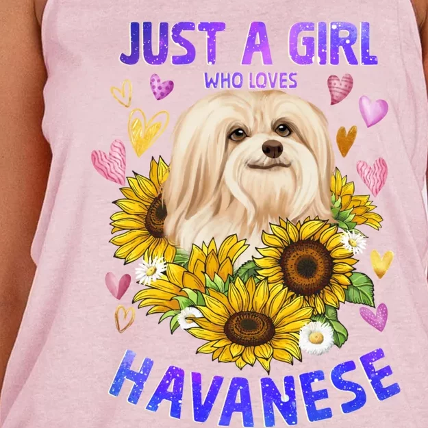 Funny Cute Havanese Dog Loving Puppy Lover Gift Women's Knotted Racerback Tank