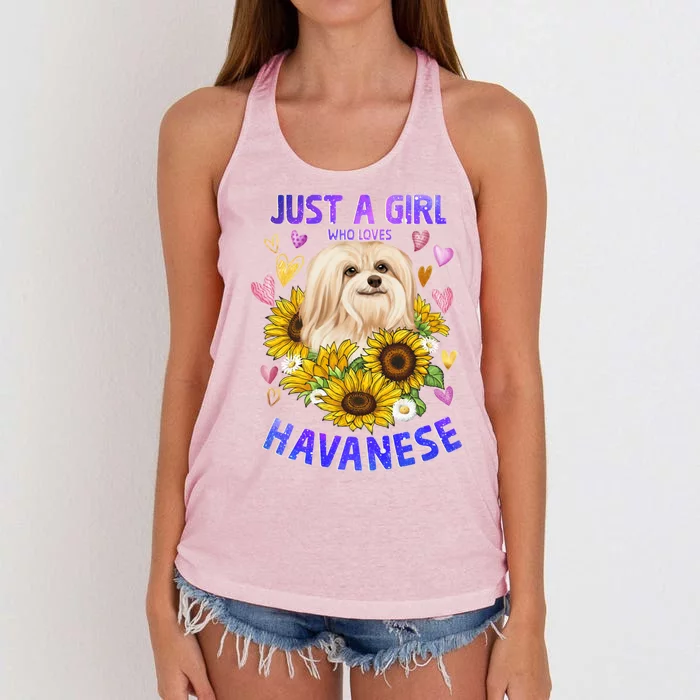 Funny Cute Havanese Dog Loving Puppy Lover Gift Women's Knotted Racerback Tank