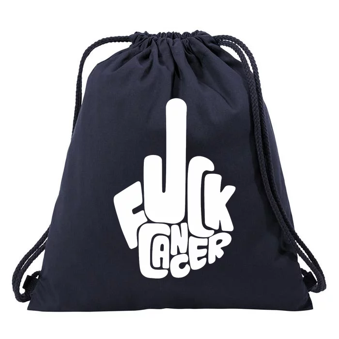 Fuck Cancer Handsign Drawstring Bag